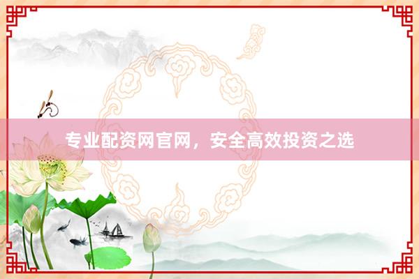 专业配资网官网，安全高效投资之选