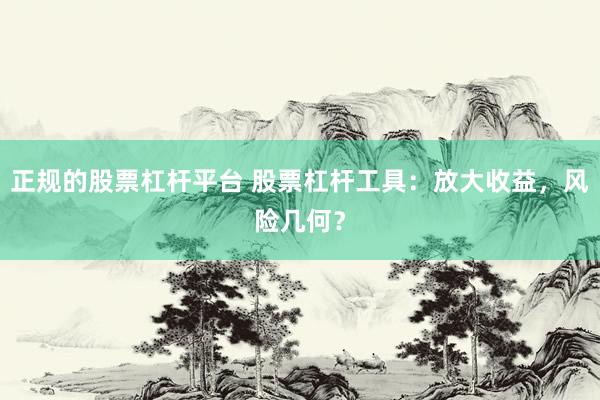 正规的股票杠杆平台 股票杠杆工具：放大收益，风险几何？