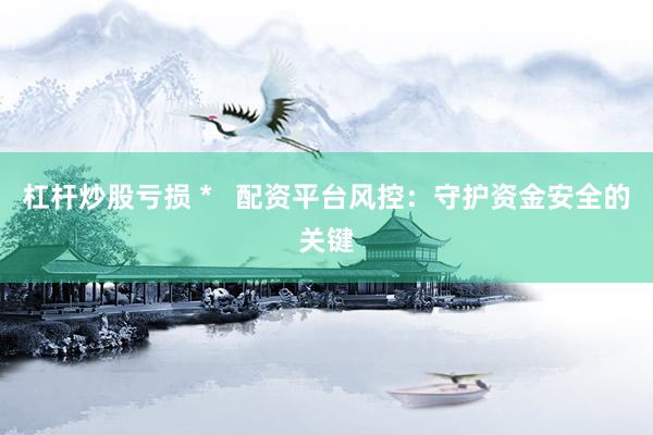 杠杆炒股亏损 *   配资平台风控：守护资金安全的关键