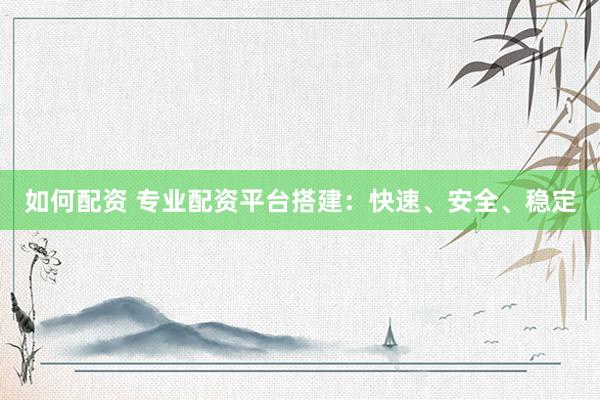 如何配资 专业配资平台搭建：快速、安全、稳定