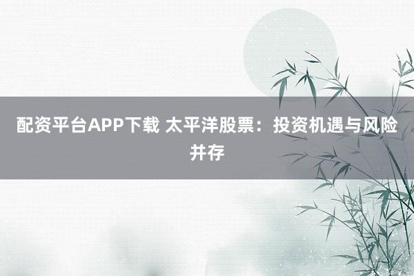 配资平台APP下载 太平洋股票：投资机遇与风险并存