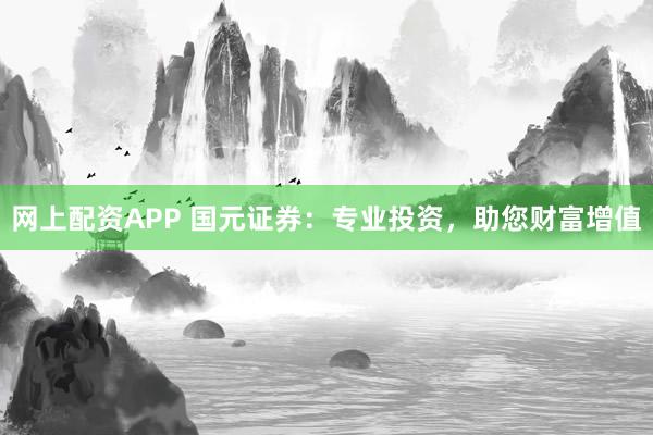 网上配资APP 国元证券：专业投资，助您财富增值