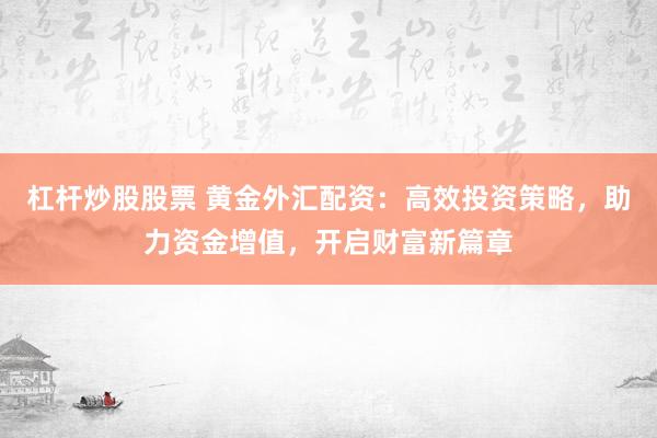 杠杆炒股股票 黄金外汇配资：高效投资策略，助力资金增值，开启财富新篇章