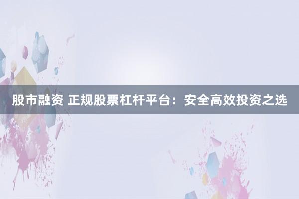 股市融资 正规股票杠杆平台：安全高效投资之选
