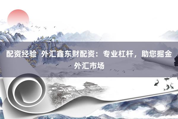 配资经验  外汇鑫东财配资：专业杠杆，助您掘金外汇市场