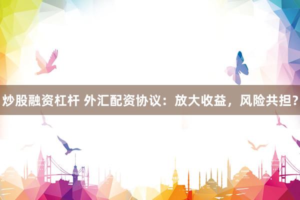 炒股融资杠杆 外汇配资协议：放大收益，风险共担？