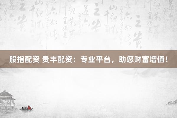 股指配资 贵丰配资:专业平台,助您财富增值!